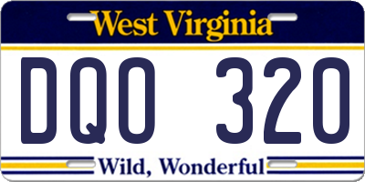 WV license plate DQO320