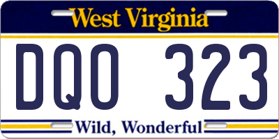 WV license plate DQO323