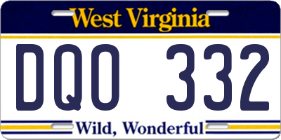 WV license plate DQO332