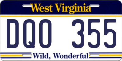WV license plate DQO355