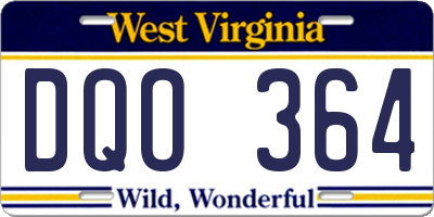 WV license plate DQO364