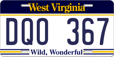 WV license plate DQO367