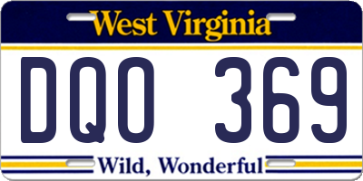 WV license plate DQO369