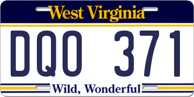 WV license plate DQO371