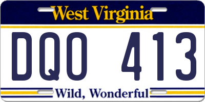 WV license plate DQO413
