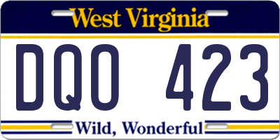 WV license plate DQO423
