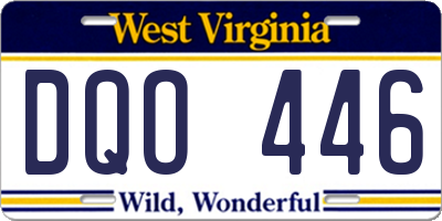 WV license plate DQO446