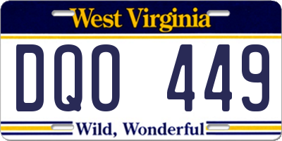 WV license plate DQO449