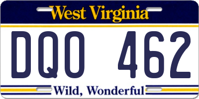 WV license plate DQO462