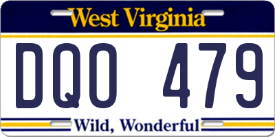 WV license plate DQO479