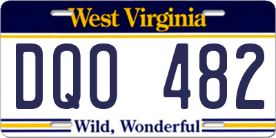 WV license plate DQO482