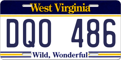 WV license plate DQO486