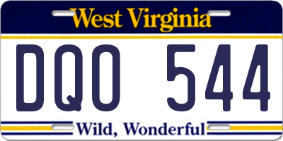 WV license plate DQO544