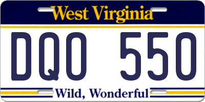 WV license plate DQO550