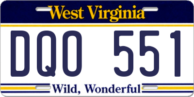 WV license plate DQO551