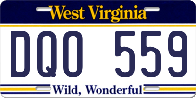 WV license plate DQO559