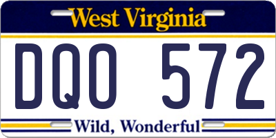 WV license plate DQO572