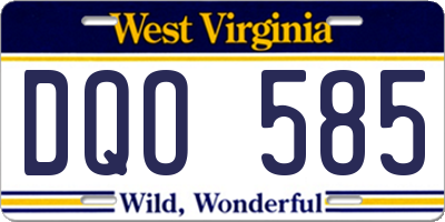 WV license plate DQO585