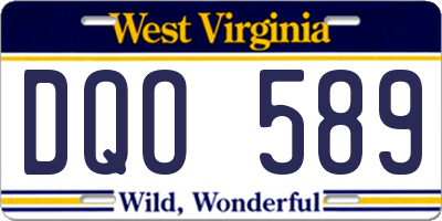 WV license plate DQO589