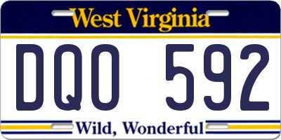 WV license plate DQO592