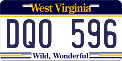 WV license plate DQO596