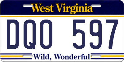 WV license plate DQO597