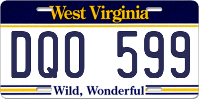 WV license plate DQO599
