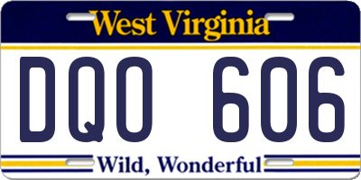 WV license plate DQO606
