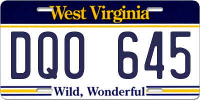 WV license plate DQO645