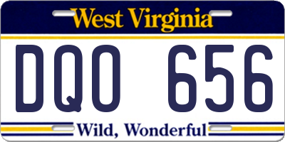 WV license plate DQO656