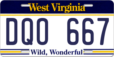 WV license plate DQO667