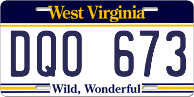 WV license plate DQO673