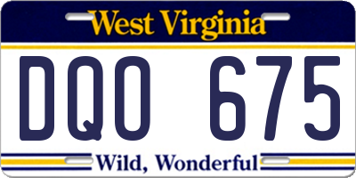 WV license plate DQO675