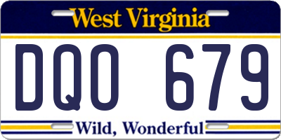 WV license plate DQO679