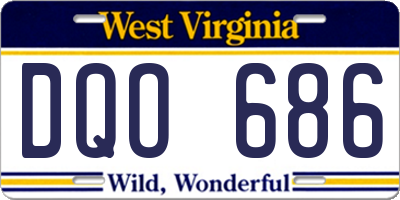 WV license plate DQO686