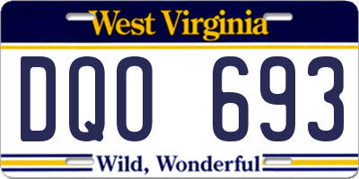 WV license plate DQO693