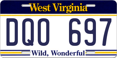 WV license plate DQO697