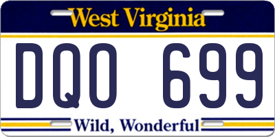 WV license plate DQO699