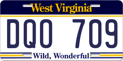 WV license plate DQO709