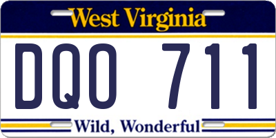 WV license plate DQO711