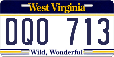 WV license plate DQO713