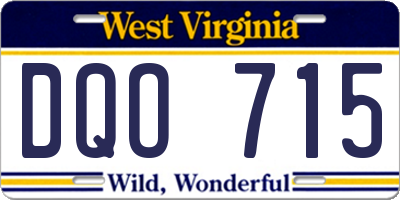 WV license plate DQO715