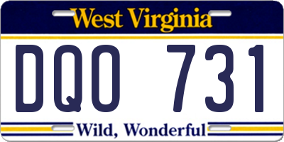 WV license plate DQO731