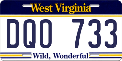 WV license plate DQO733
