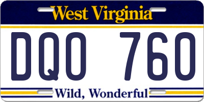WV license plate DQO760