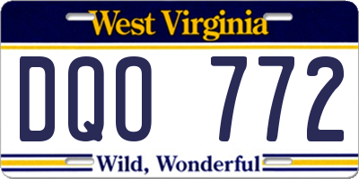 WV license plate DQO772