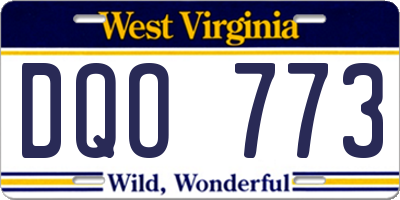 WV license plate DQO773