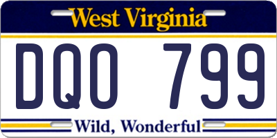 WV license plate DQO799