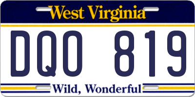 WV license plate DQO819