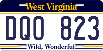 WV license plate DQO823